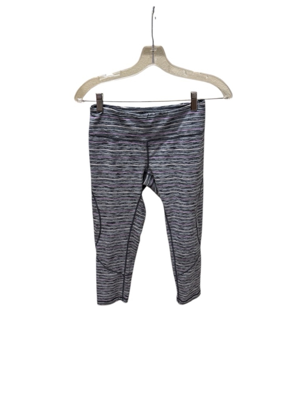 Zella Gray Space-Dye Leggings with Pink Stripes